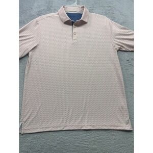 Walter Hagen‎ Performance Golf Ball Print Polo Shirt Men's M Pink Short Sleeve